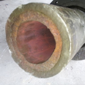 End of broken shaft. You see its hollow to let steam in and out.